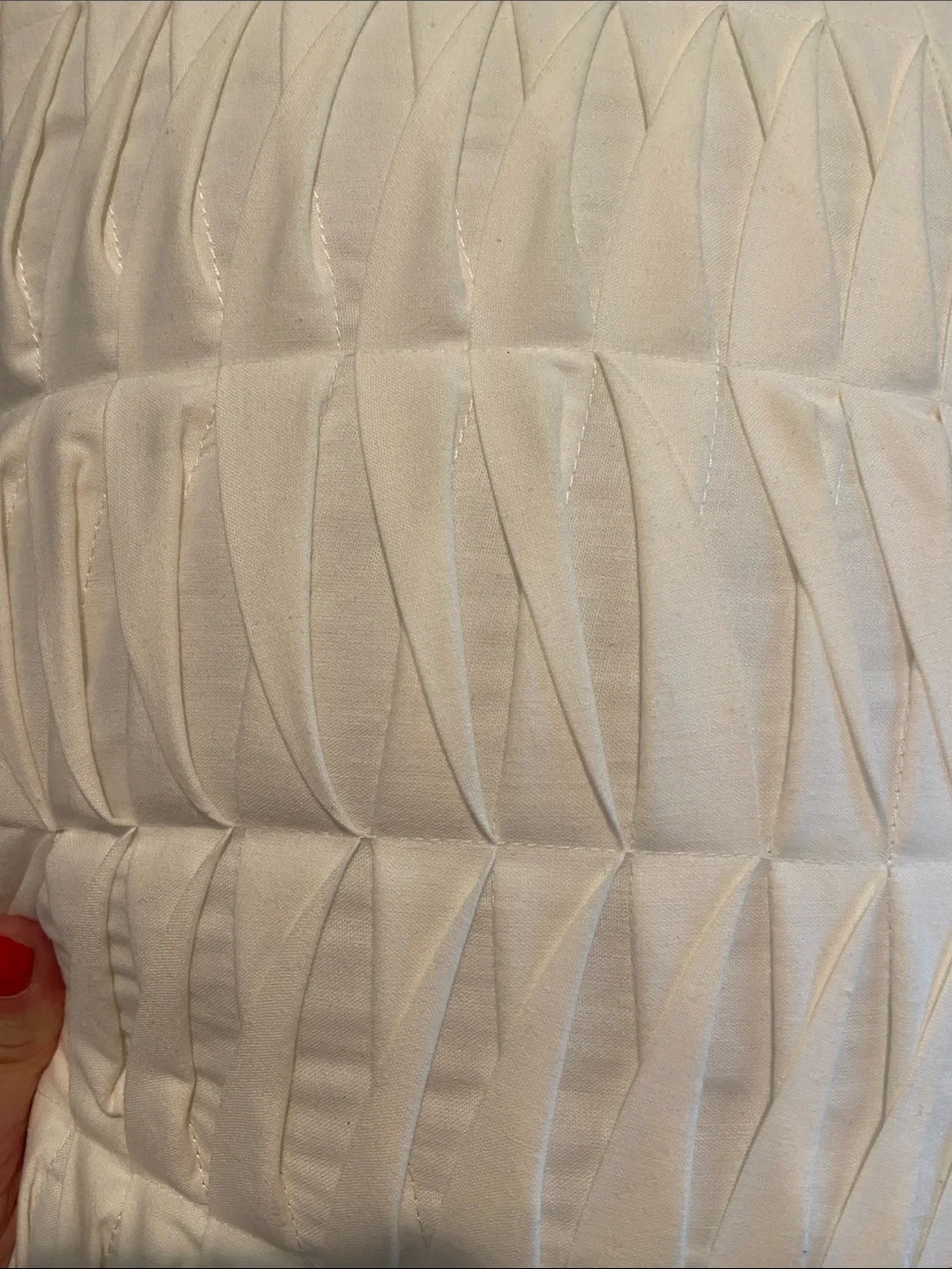 Plush Textured White Decorative Pillow - No Brand